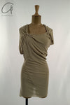 Marc le bihan shoulder lace -off asymmetric short sleeve top 2860 Tilleul